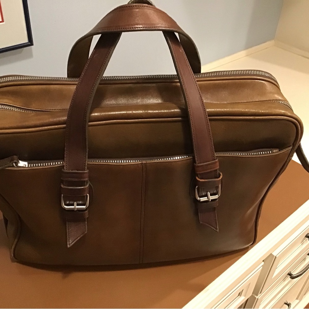 Cole Haan Brown Leather Briefcase - Picture 2 of 14